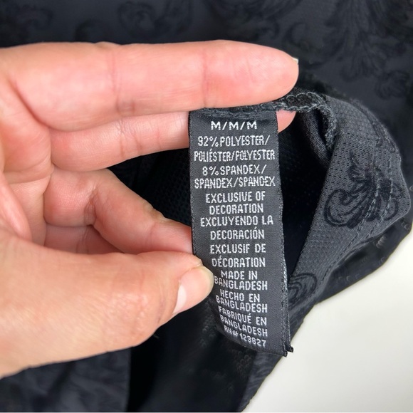 Baroque Gold by Drill Clothing Co. black mesh tee with Edwardian print size: M - Picture 7 of 8